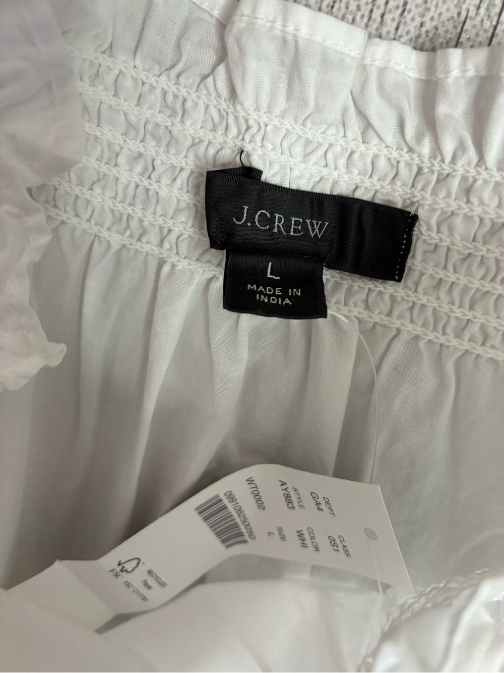 NWT/ J.Crew Smocked Puff-Sleeve Mini Dress - Picture 8 of 13